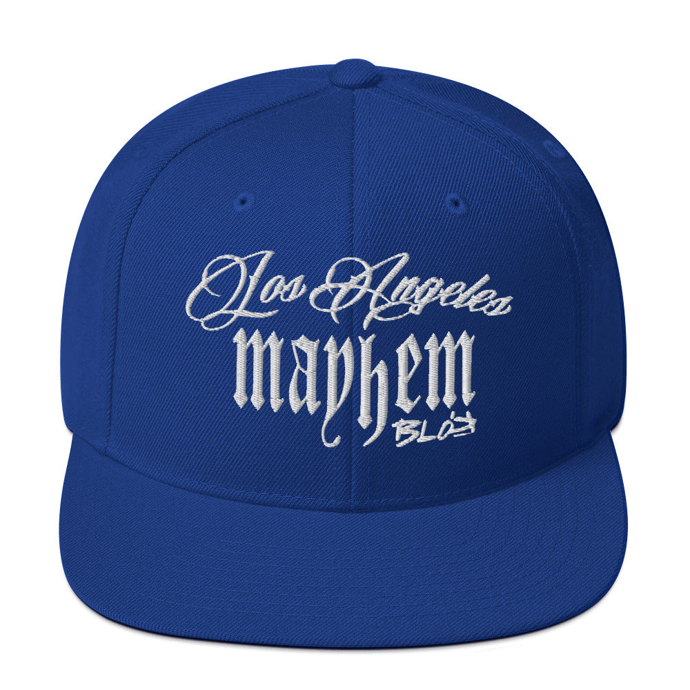 BLOK LA Mayhem - Women's Snapback Hat - White Embroidery