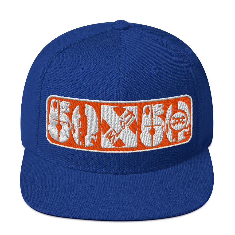 BLOK 50/50 - Women's Snapback Hat - Orange & White Embroidery