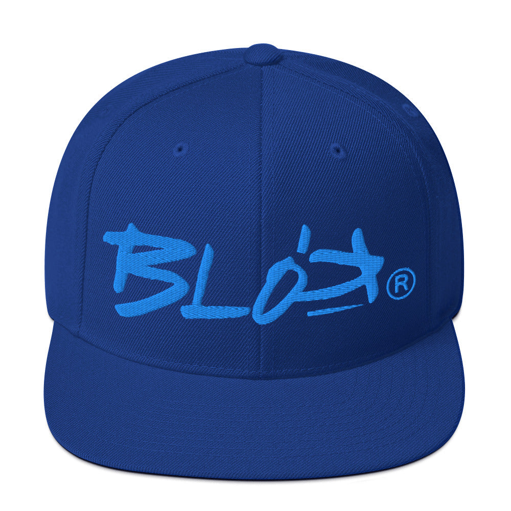 BLOK Underscore - Women's Snapback Hat - Bright Blue Embroidery