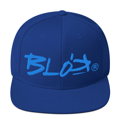 BLOK Underscore - Women's Snapback Hat - Bright Blue Embroidery