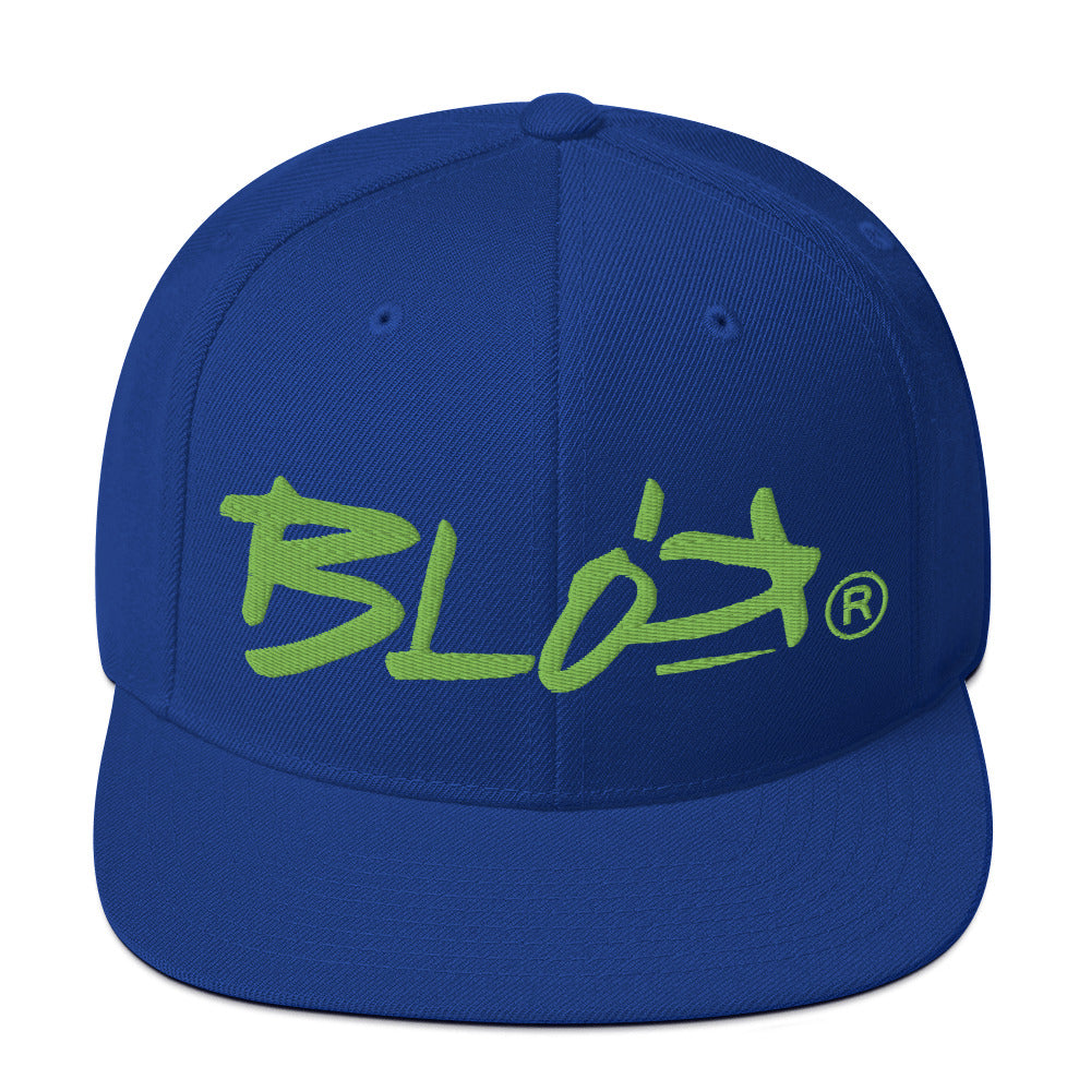 BLOK Underscore - Women's Snapback Hat - Lime Green Embroidery