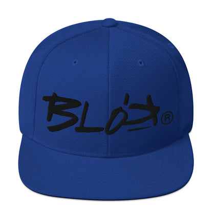 BLOK Underscore - Women's Snapback Hat - Black Embroidery