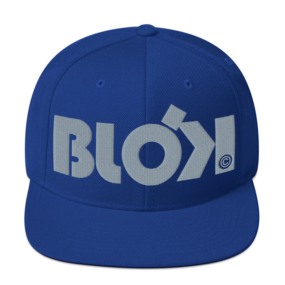 BLOK Bold Logo - Women's Snapback Hat - Gray Embroidery