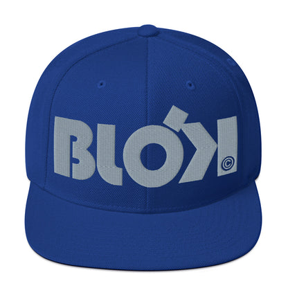 BLOK Bold Logo - Women's Snapback Hat - Gray Embroidery
