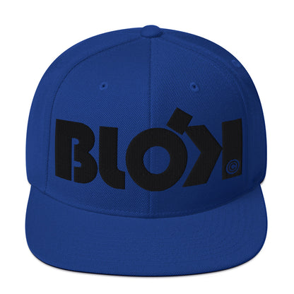 BLOK Bold Logo - Women's Snapback Hat - Black Embroidery
