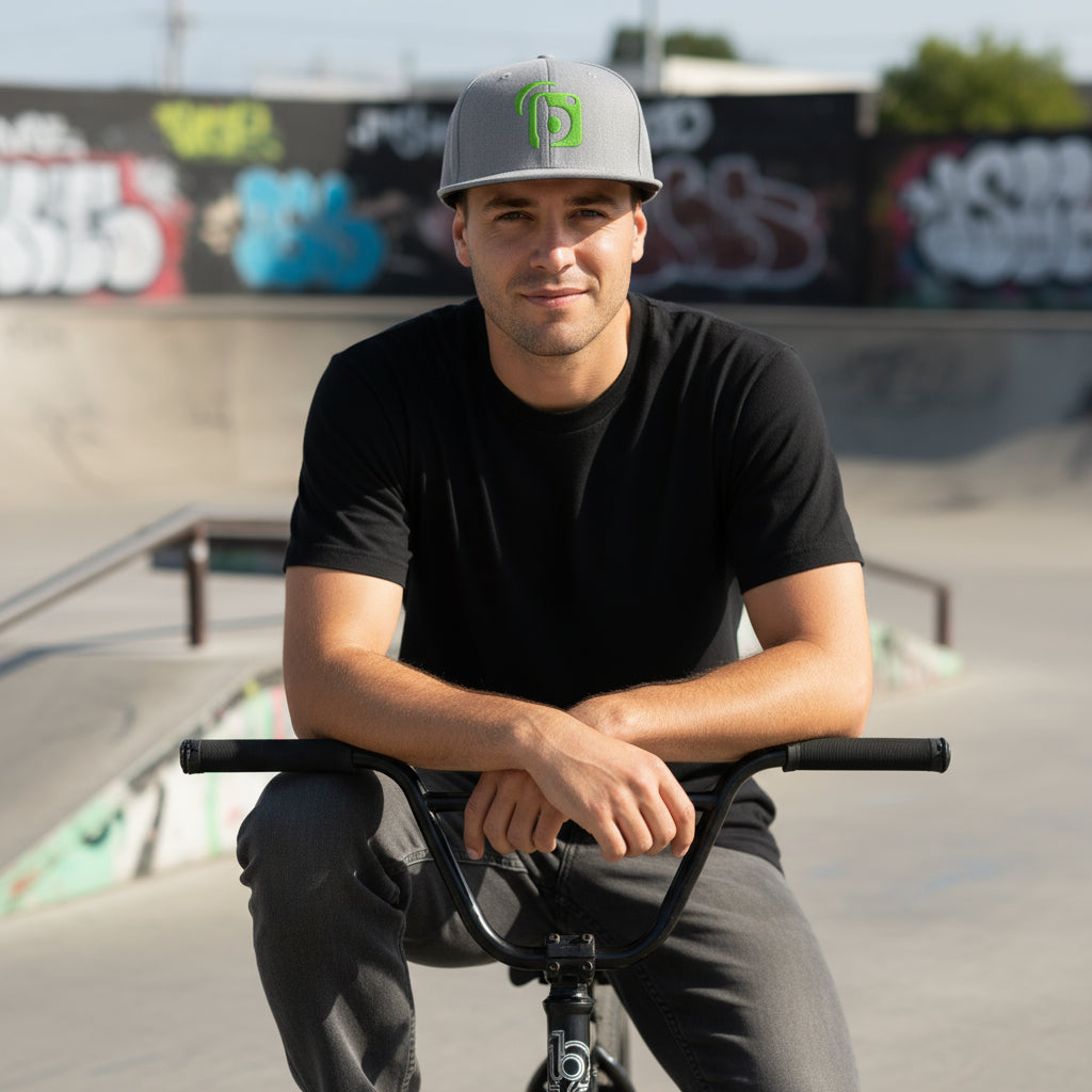 Blok Original Logo - Snapback Hat - Lime Green 3D Embroidery