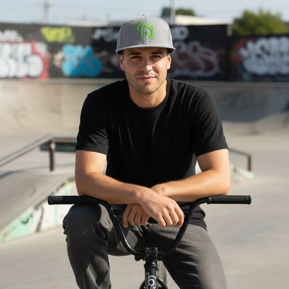 Blok Original Logo - Snapback Hat - Lime Green 3D Embroidery