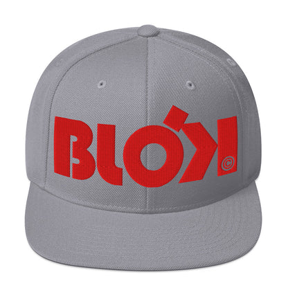BLOK Bold Logo - Snapback Hat - Red Embroidery