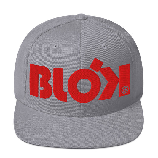 BLOK Bold Logo - Snapback Hat - Red Embroidery