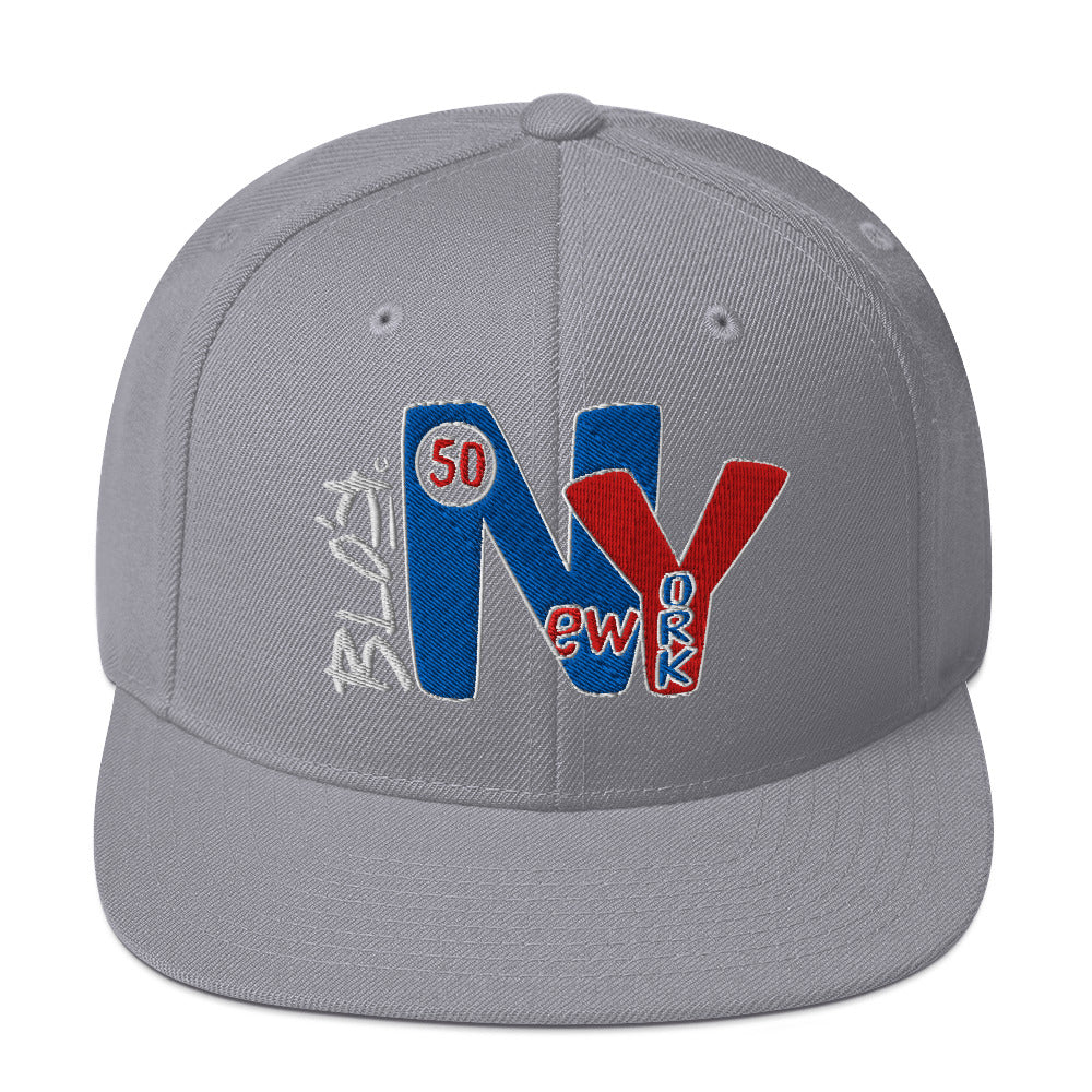 BLOK New York - Women's Snapback Hat - Red & Blue Embroidery