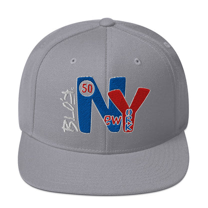 BLOK New York - Women's Snapback Hat - Red & Blue Embroidery