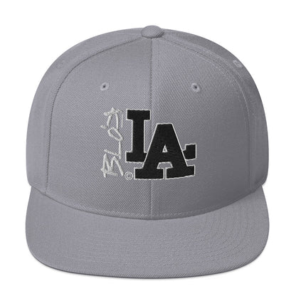 BLOK LA - Women's Snapback Hat - Black & White Embroidery