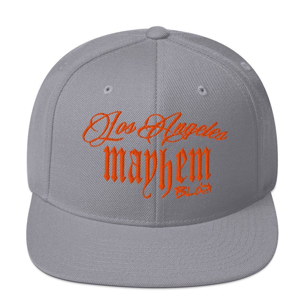BLOK LA Mayhem - Women's Snapback Hat - Orange Embroidery