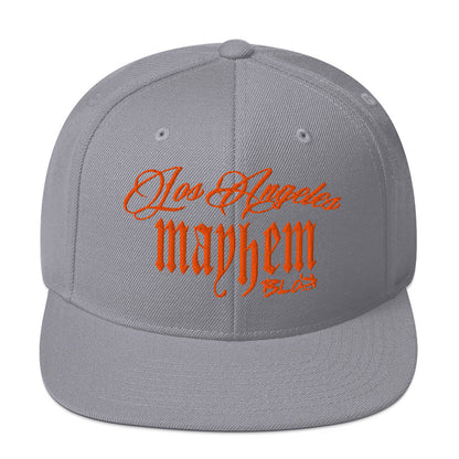 BLOK LA Mayhem - Women's Snapback Hat - Orange Embroidery