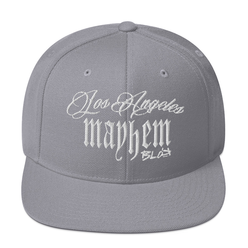 BLOK LA Mayhem - Women's Snapback Hat - White Embroidery