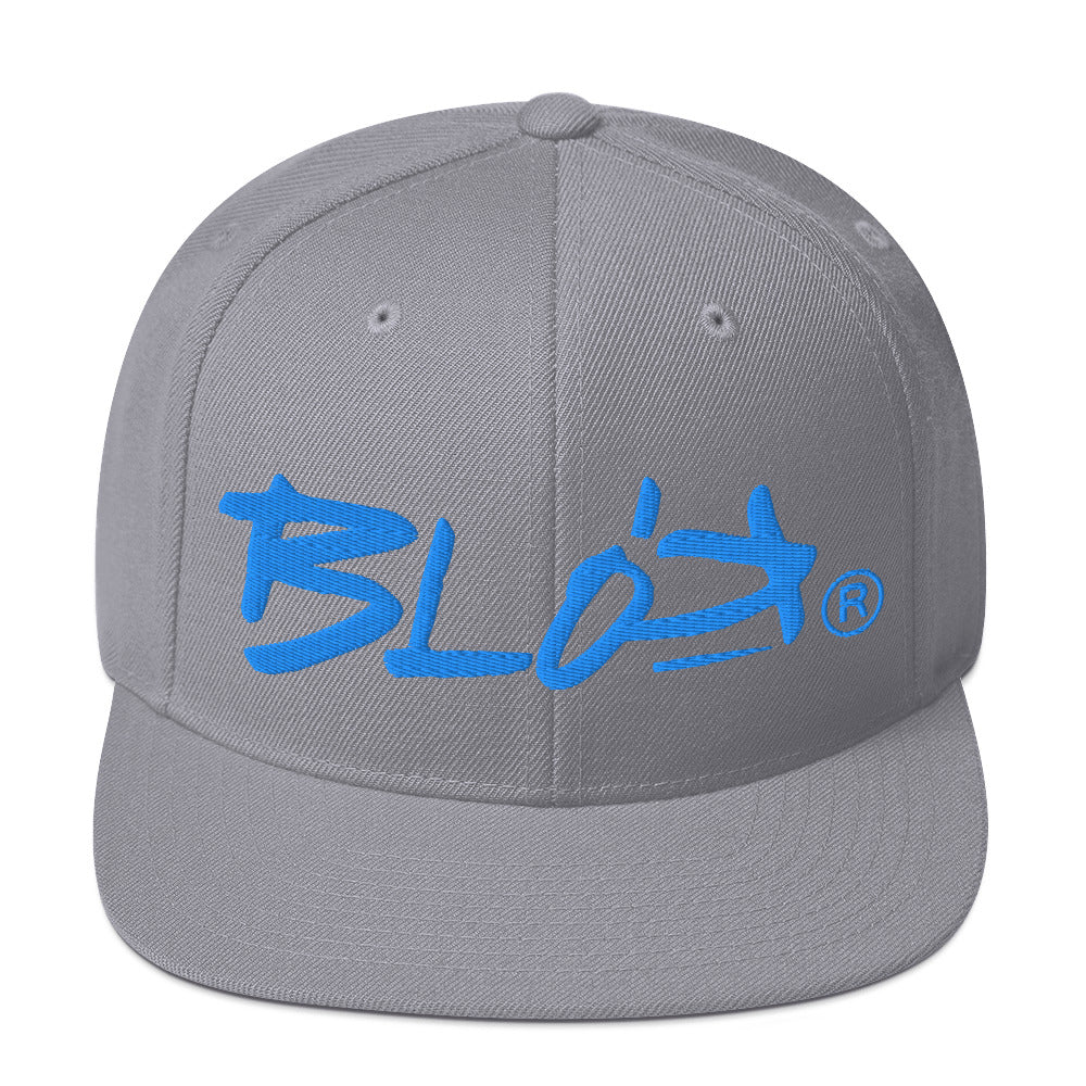 BLOK Underscore - Women's Snapback Hat - Bright Blue Embroidery