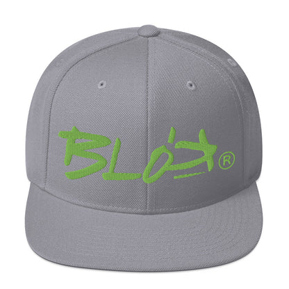 BLOK Underscore - Women's Snapback Hat - Lime Green Embroidery