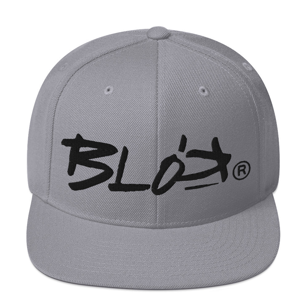 BLOK Underscore - Women's Snapback Hat - Black Embroidery