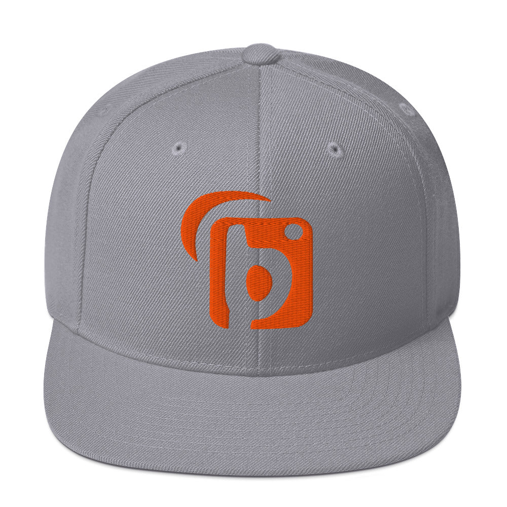 BLOK Original Logo - Women's Snapback Hat - 3D Orange Embroidery