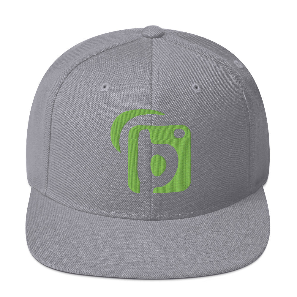 BLOK Original Logo - Women's Snapback Hat - Lime Green 3D Embroidery