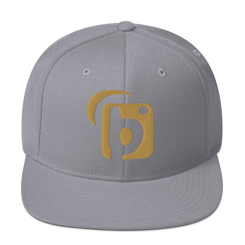BLOK Original Logo - Women's Snapback Hat - Gold 3D Embroidery