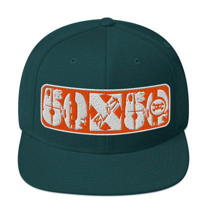BLOK 50/50 - Women's Snapback Hat - Orange & White Embroidery