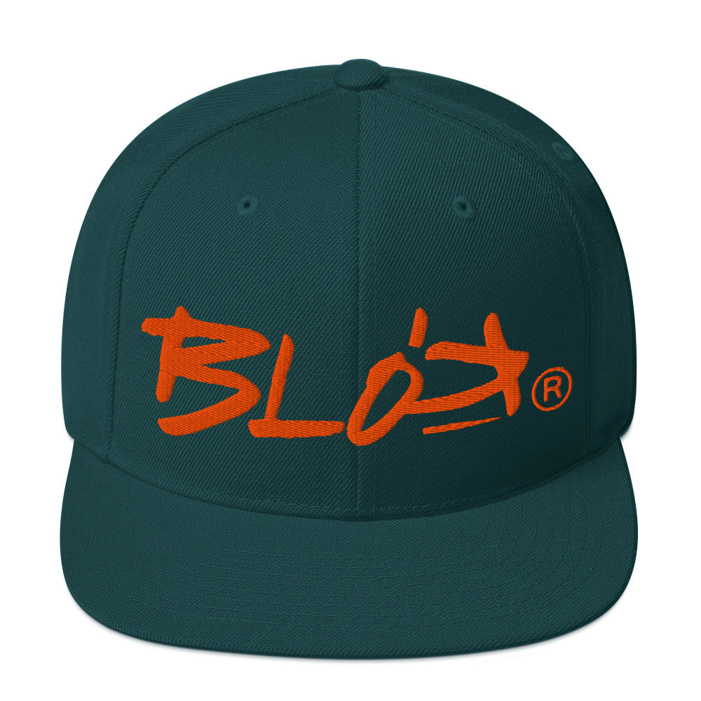 BLOK Underscore - Women's Snapback Hat - Orange Embroidery