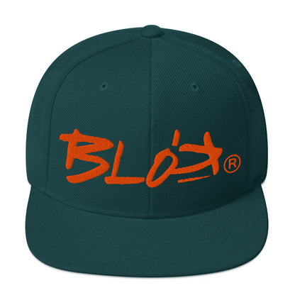 BLOK Underscore - Women's Snapback Hat - Orange Embroidery