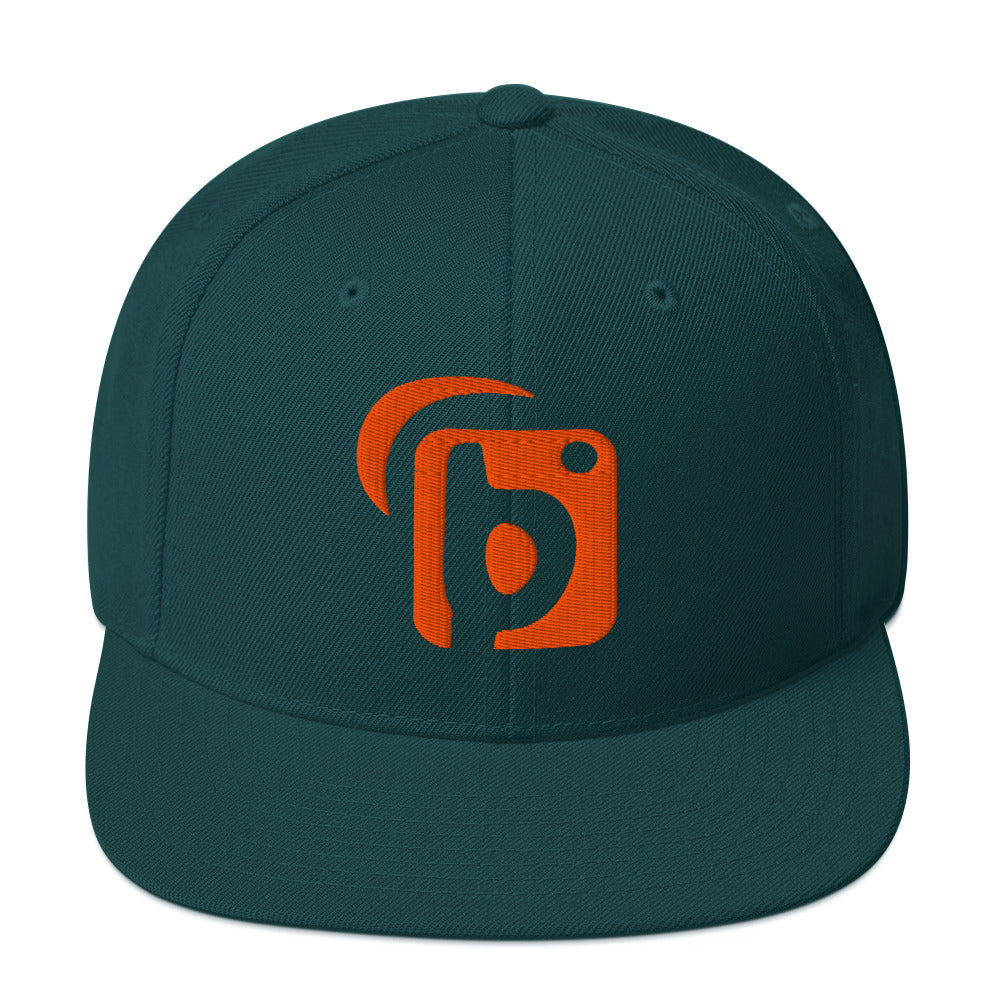 BLOK Original Logo - Women's Snapback Hat - 3D Orange Embroidery