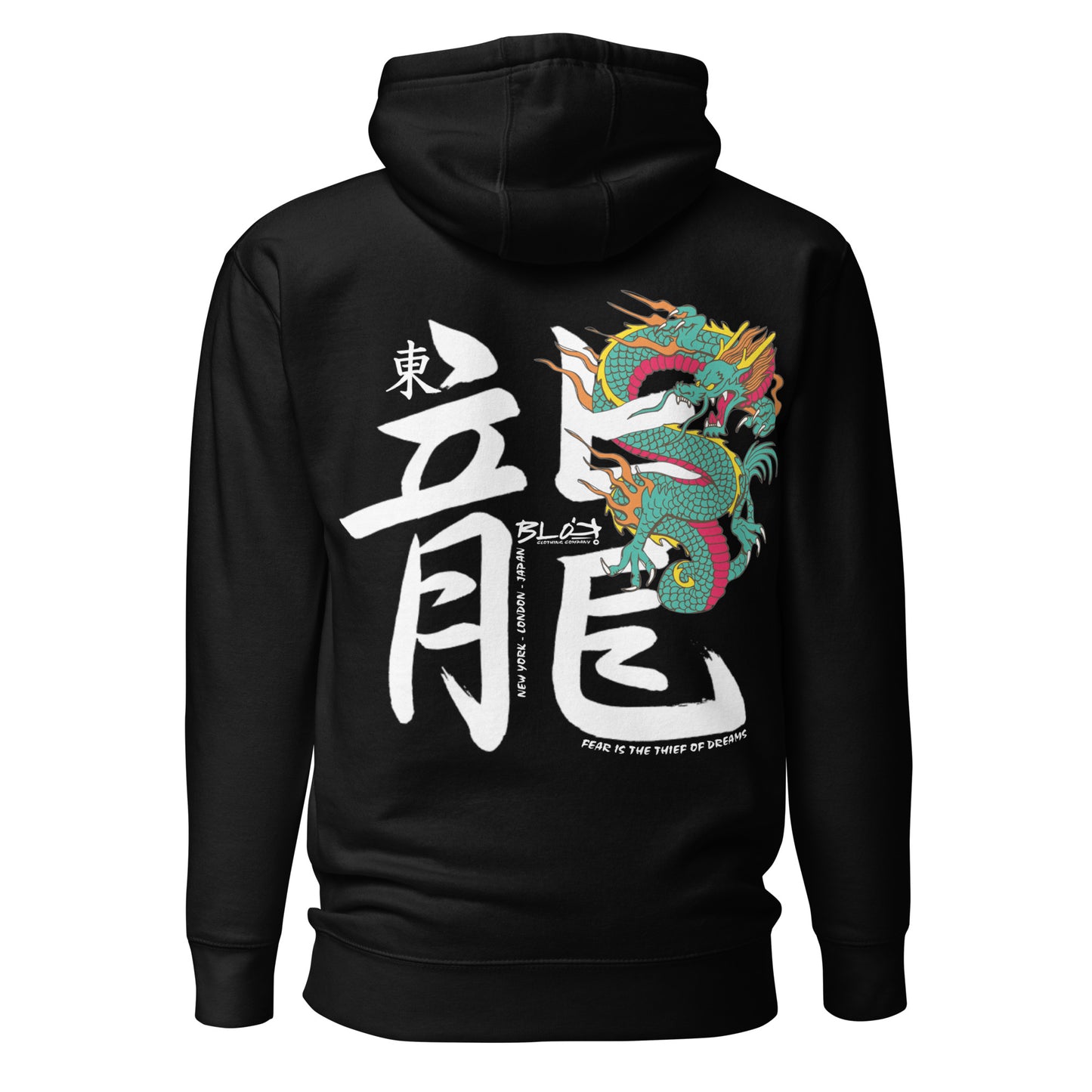 BLOK Hidden Dragon - White Front & Back Graphic Print Women's Hoodie