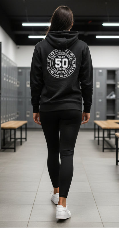 BLOK 50 State Athletic Dept. - White Front & Back Graphic Print Women's Hoodie