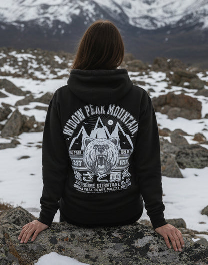 BLOK Widow Peak - White Front & Back Graphic Print Women's Hoodie