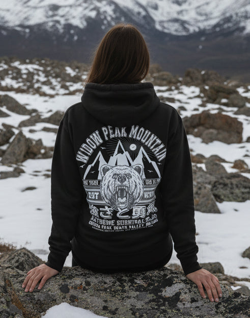 BLOK Widow Peak - White Front & Back Graphic Print Women's Hoodie