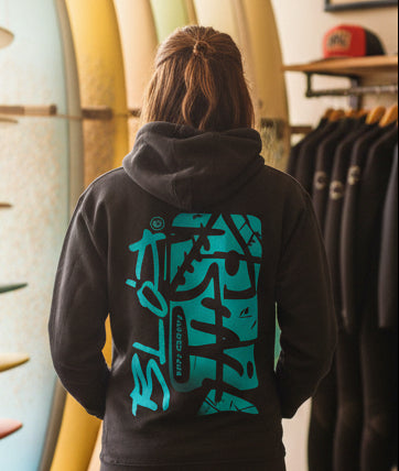 Fish Bone - Back & Front Print in Turquoise - Women's Hoodie