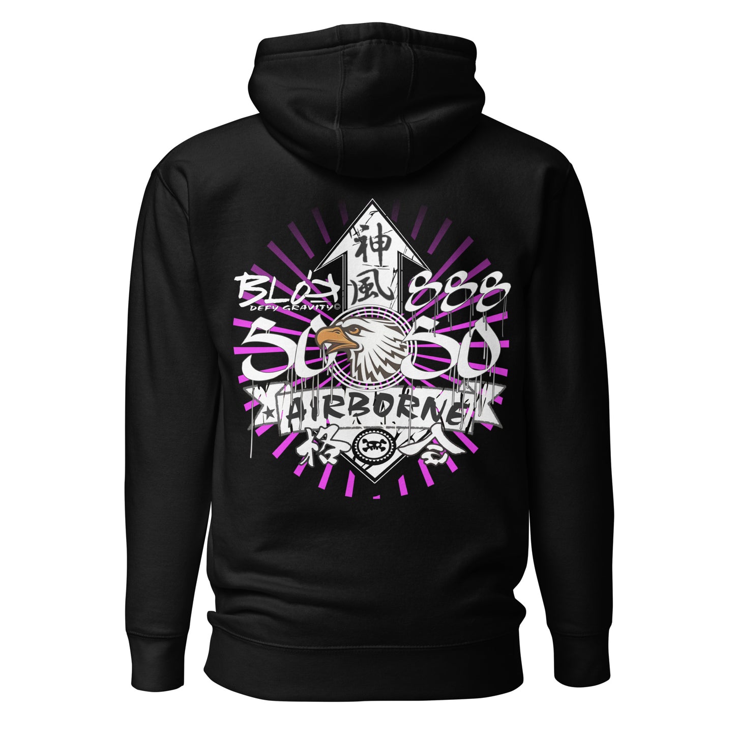 BLOK Airborne Eagle - Purple Front & Back Print Women's Hoodie