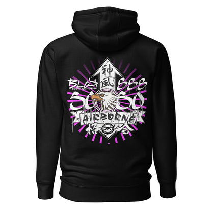 BLOK Airborne Eagle - Purple Front & Back Print Women's Hoodie