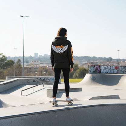 Airborne Wings - Front, Back & Arm Print in Orange - Women's Hoodie