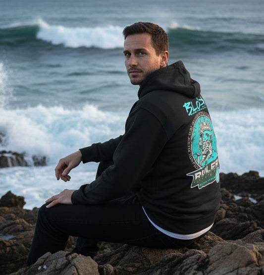Ruler of the Oceans - Front & Back Print - in Turquoise - Men's Hoodie