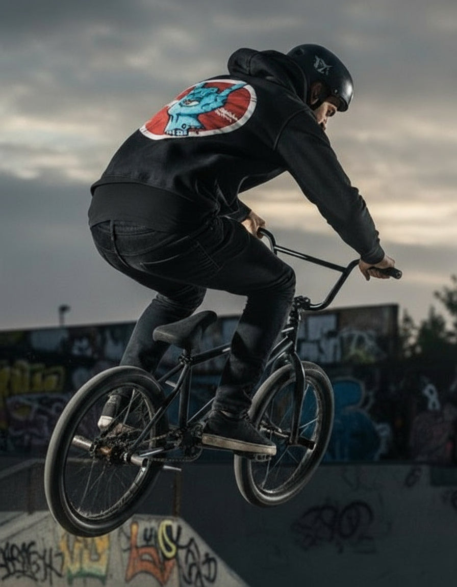 Blok Vision - Front & Back Print - in Red & Blue - Men's Hoodie