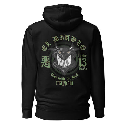 El Diablo - Front & Back Print in Green & Black - Men's Hoodie