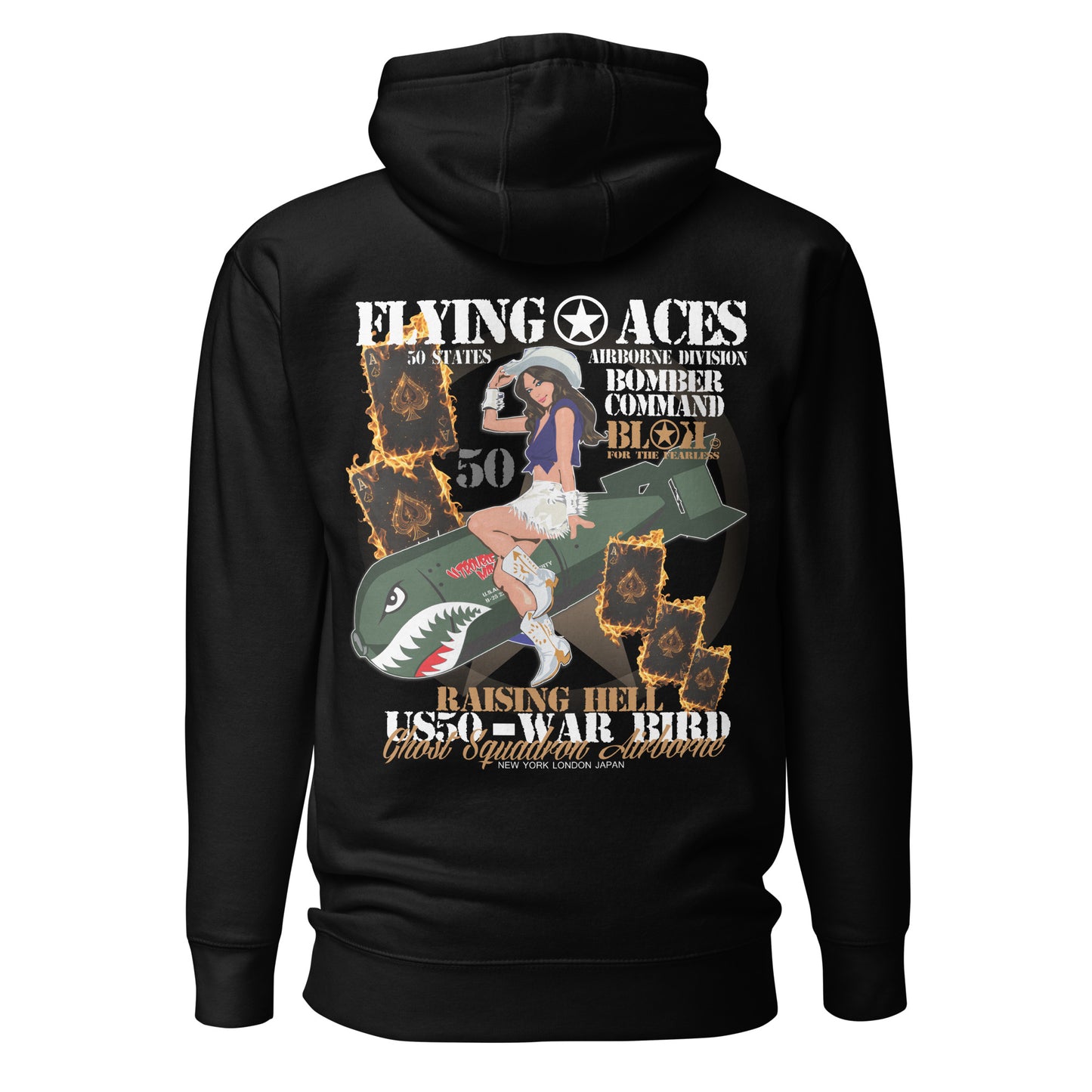 Flying Aces Bomber Command - Front & Back Print - Men's Graphic Hoodie