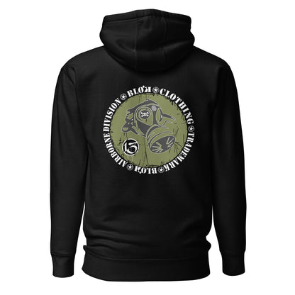 Gas Mask - Front & Back Print - in White & Green - Men's Hoodie