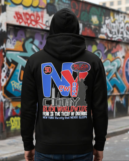 Airborne Eagle - Front & Back Print in Turquoise - Men's Hoodie