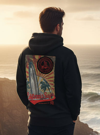 California Surf - Front & Back Print - Men's Hoodie