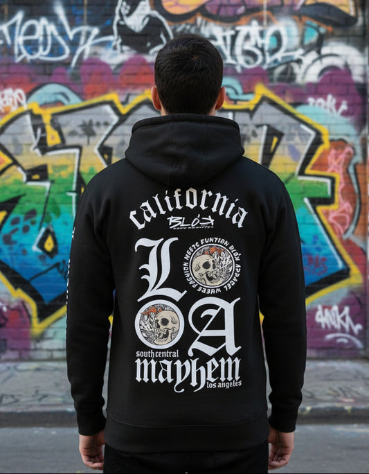 LA Mayhem - Front, Back & Arm Print in White - Men's Hoodie