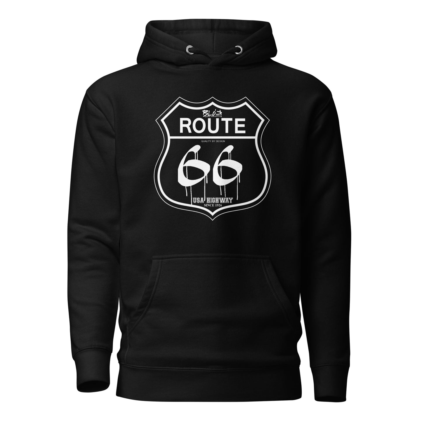Route 66 - 50 States - with White Print - Women's Hoodie