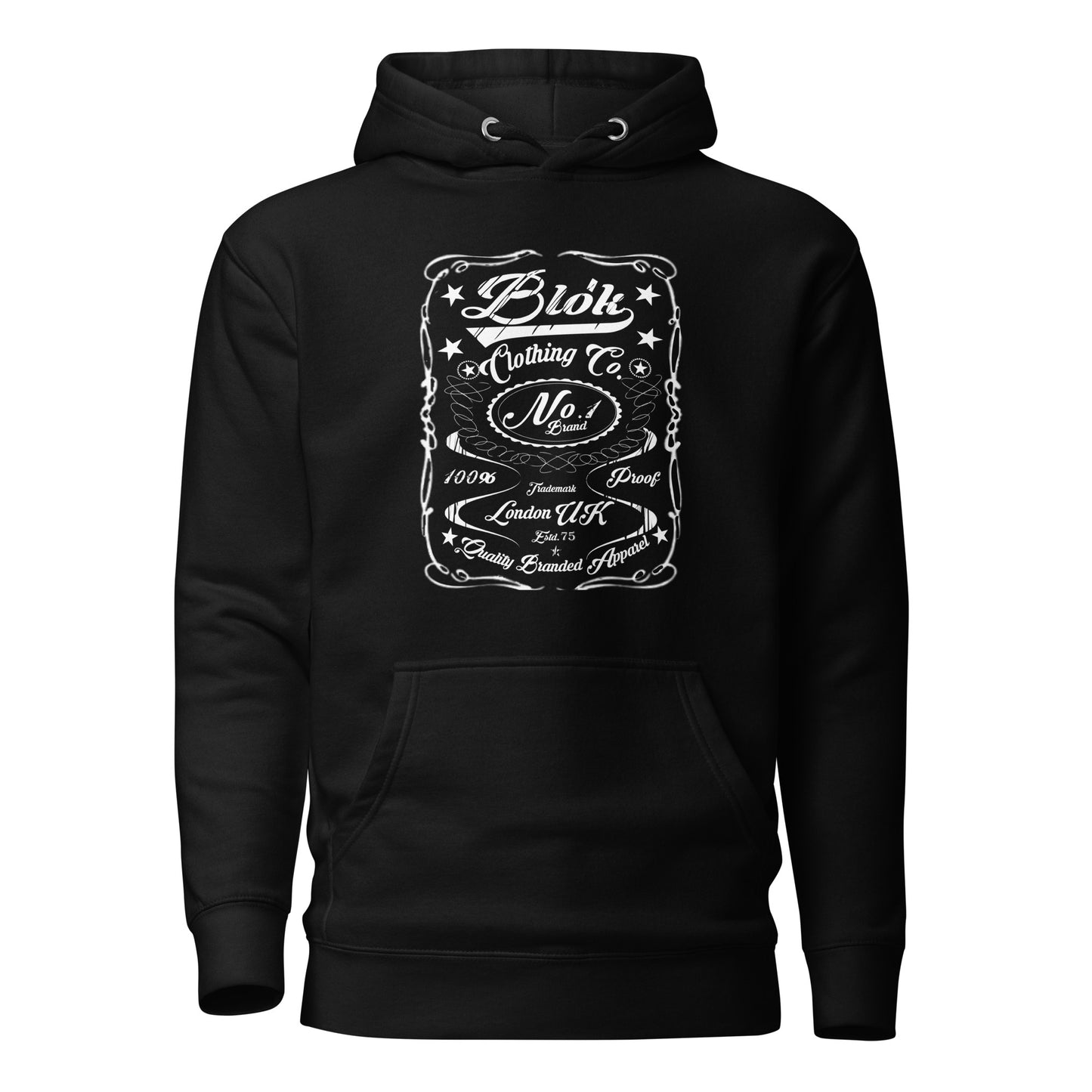 BLOK Retro Cursive Style - White Front Graphic Print Women's Hoodie