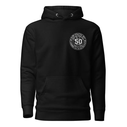 50 State Athletic Dept. - Front & Back Print in White - Women's Hoodie