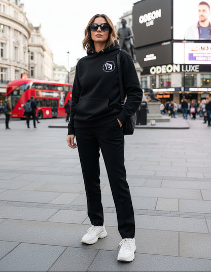 BLOK NY LDN JPN & Flag - White Front & Back Graphic Print Women's Hoodie