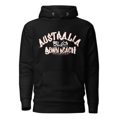 BLOK Bondi Beach - Orange & White Front & Back Graphic Print Women's Hoodie